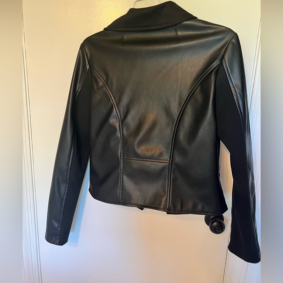 Women's black Bagatelle faux leather jacket - Picture 3 of 4